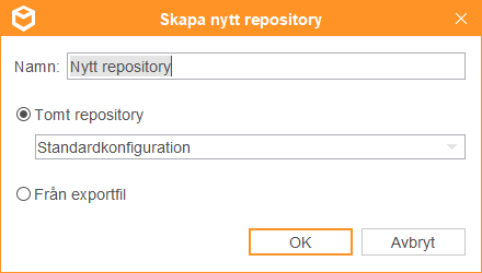 Skapa nytt repository