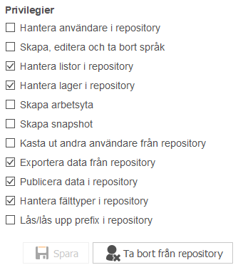 Inställningar för användare i repository