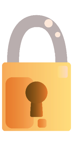 Illustration of a padlock symbolizing encrypted communication.