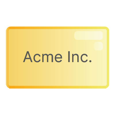 An organizational object with the text Acme Inc, a fictive company.
