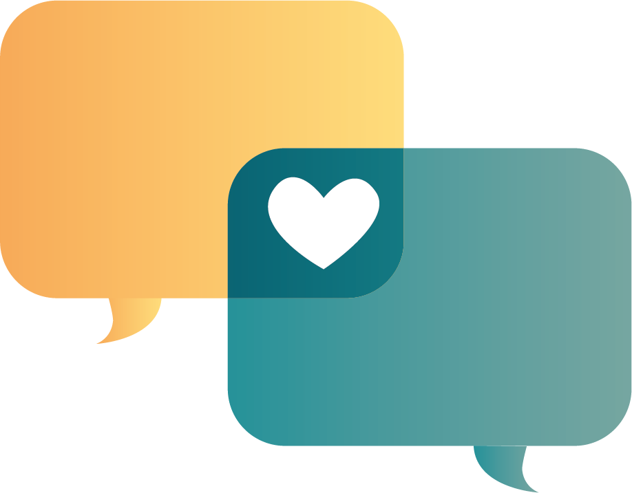 Illustration &ouml;ver tv&aring; pratbubblor som symboliserar kommunikation