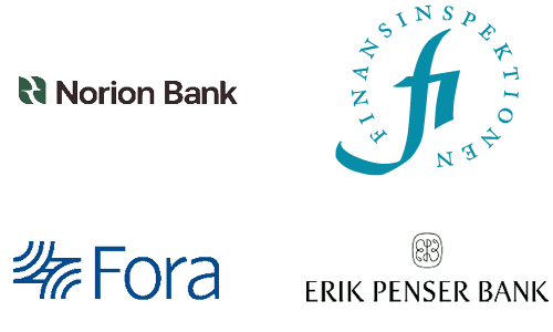 Image of logos for banking, finance, pension and insurance customers
