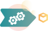 Illustration of a process object with gears in it.